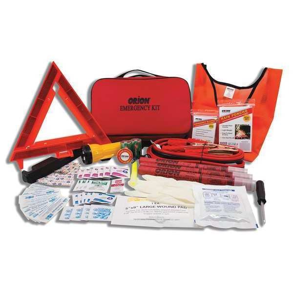 Cortina Safety Products Deluxe Roadside Emergency Kit with Warning Triangle, 79-Piece, Carrying Case - 95-07-57