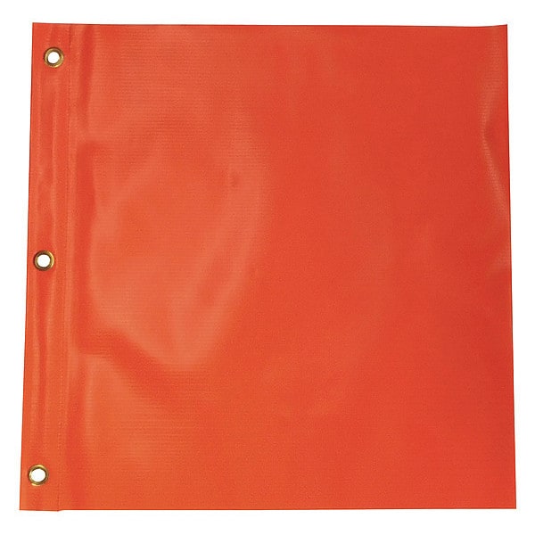 Zoro Select Handheld Warning Flag, Orange, Vinyl, Brass Grommets (Dowels Not Included) - 9RW13