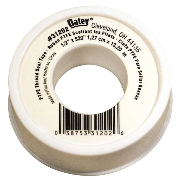 Oatey 1/2 in. x 520 in. Thread Sealing PTFE Plumber's Tape - 31202