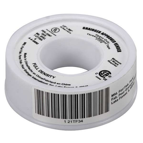 Zoro Select Sealant Tape, 1/2 x 260 In - 21TF34