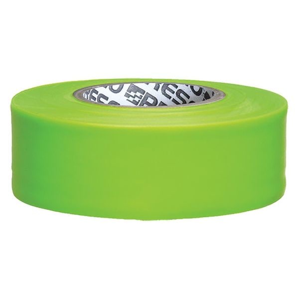 Zoro Select Flagging Tape, No Legend, Fluorescent Green, 1 3/16 in Wide x 150 ft Length, Vinyl, 5 mil - ARLG-200
