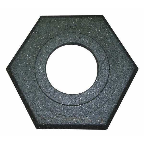 Zoro Select Channelizer Cone Base, Recycled Rubber, 2 1/2 in Height, 17 in Length, 10 lb, Black - 03-770-5