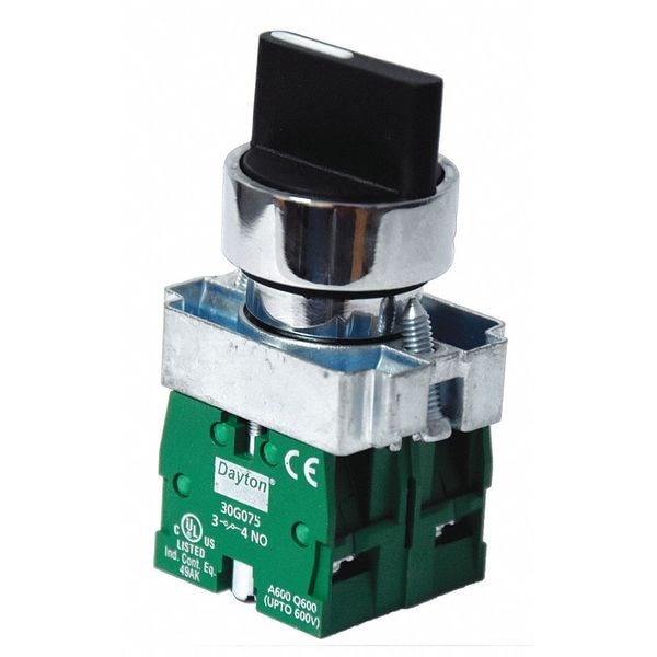 Interruptor selectivo no iluminado Dayton, 22mm, 3 posiciones, palanca - 30G273