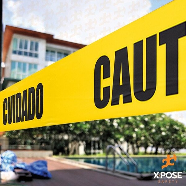 Xpose Safety 2pk Caution/Cuidado Tape Roll, 2 Rolls, 1000 Ft x 3 In Wide Each, Yellow Safety Tape, 2PK - PCCT-2-X-S