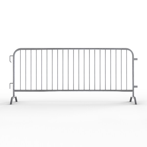 Angry Bull Barricades Steel Barricade, Hot-Dipped Galvanized Steel, 44 in. Height, 8.5 ft. Length, 44 lb., Silver - AC-HDX85-BR-GA