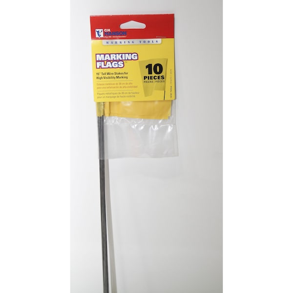 C.H. Hanson C.H. Hanson 15 in. Yellow Marking Flags Polyvinyl 10 pk - 15181