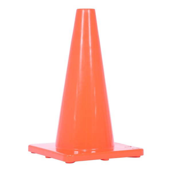 Vestil Standard Duty Traffic Cone, PVC, 17.75 in Height, 10.75 Length, 3, Orange - TC-18-SD