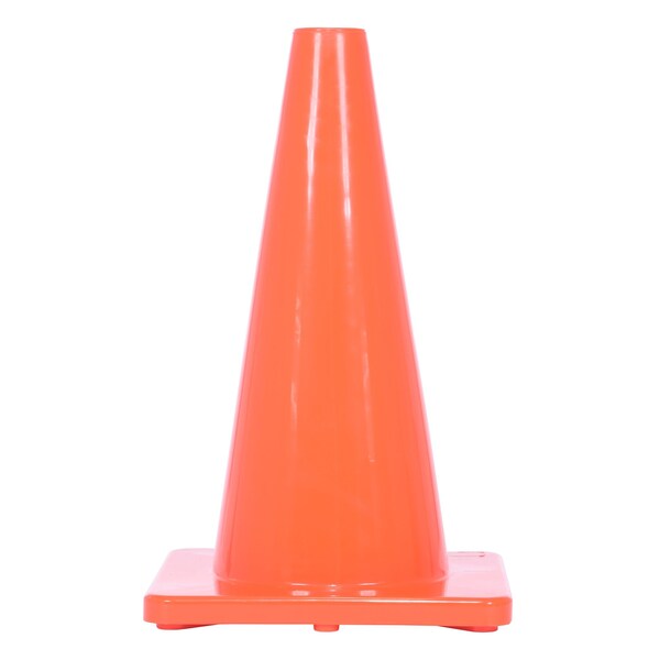 Vestil Standard Duty Traffic Cone, PVC, 17.75 in Height, 10.75 Length, 3, Orange - TC-18-SD