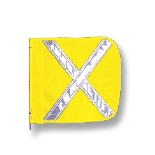Checkers Warning Whip Flag Reflexite X, Yellow, Nylon Mesh, Mounting Clip - FS9025-16-Y
