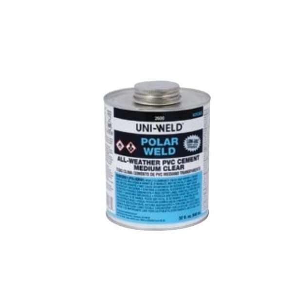 United Elchem POLARWELD 2656S LOW VOC PVC SOLVENT CEMENT, 8 OZ, TRANSLUCENT LIQUID, CLEAR - 2656S