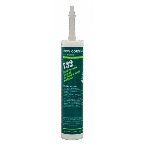 Dowsil Silicone Sealant, 10.1 oz, Cartridge, Clear, Silicone Base, 732 - 99179271