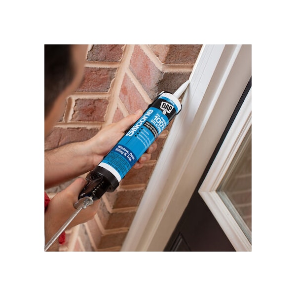 Dap Silicone Sealant, 9.8 oz, Cartridge, Clear, Silicone Base, Window, Door & Siding - 08641