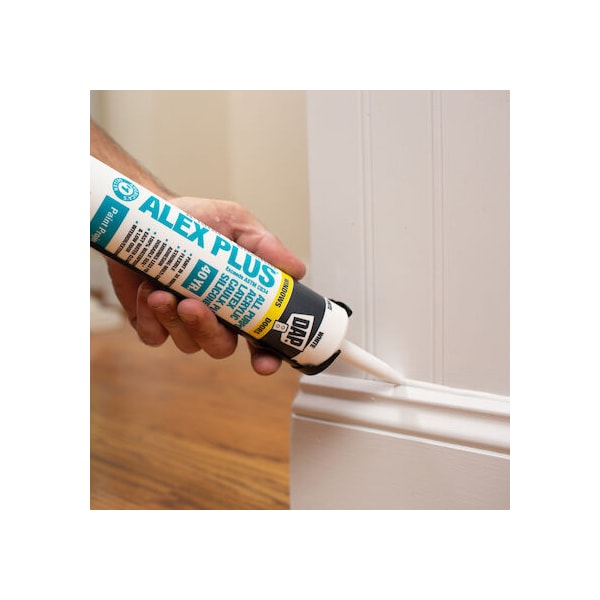 Dap Silicone Caulk, 10 oz, Cartridge, White, Silicone Base, ALEX PLUS - 18152