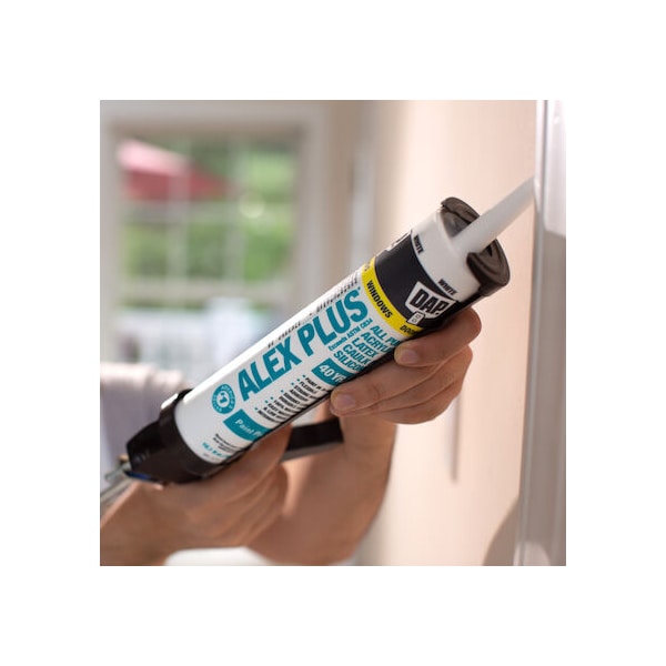 Dap Silicone Caulk, 10 oz, Cartridge, White, Silicone Base, ALEX PLUS - 18152