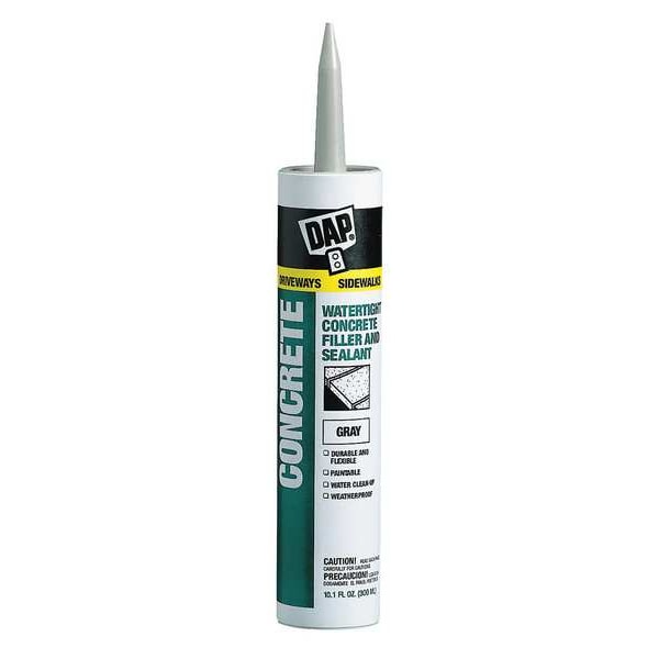 Dap Crack Filler, 10.1 oz, Cartridge, Gray, Silicone Base, Concrete Watertight - 18096