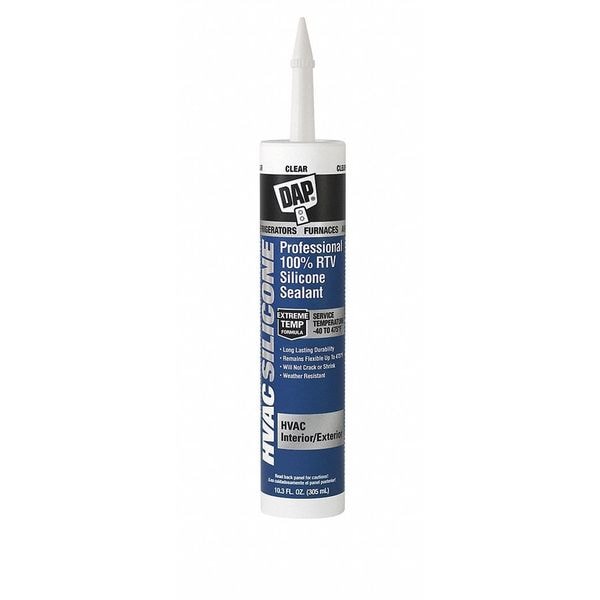 Dap Waterproof Silicone Sealant, 10.3 oz, Clear, Temp Range -45 to 475 Degrees F - 08011