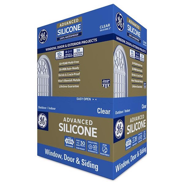 Silicone Ii GE Advanced Clear Silicone 2 Window and Door Caulk Sealant 10.1 oz - GE-5000