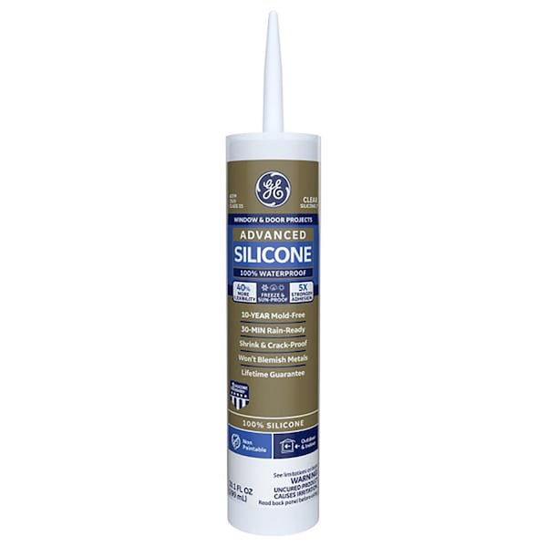 Silicone Ii GE Advanced Clear Silicone 2 Window and Door Caulk Sealant 10.1 oz - GE-5000