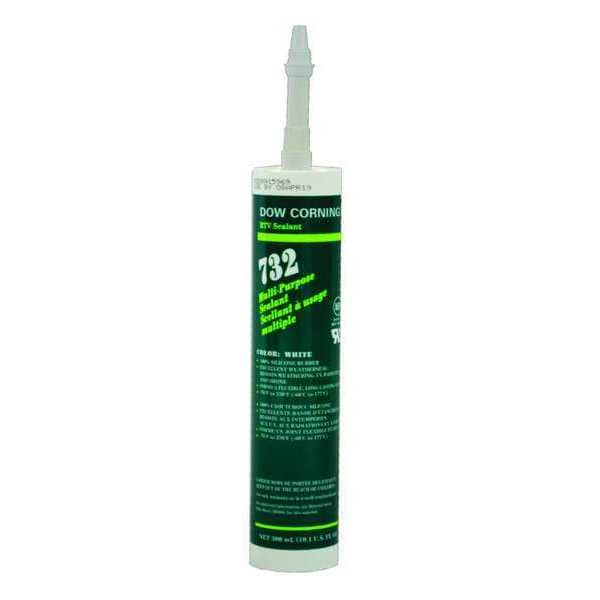 Dowsil Silicone Sealant, 10.1 oz, Cartridge, White, Silicone Base, 732 - 99179246