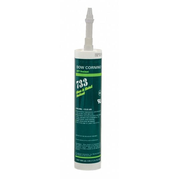 Dowsil Silicone Sealant, 10 oz, Cartridge, Clear, Silicone Base, 733 - 99179322