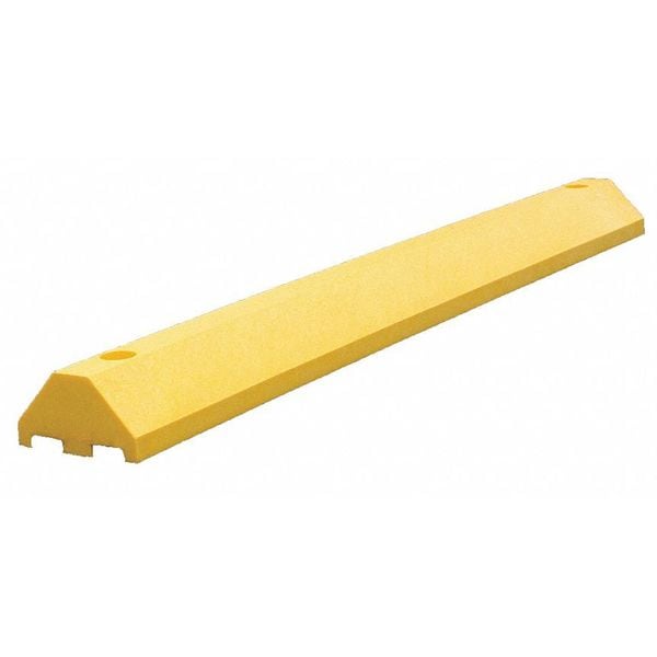 Plastics R Unique Parking Blocks, 3 in Height, 4 ft Length, Ultra Yellow - ULTRA3648PBY-SPIKES