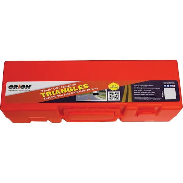 Orion Safety Standard #125 Fluorescent Orange Emergency Warning Triangle Kit - 461