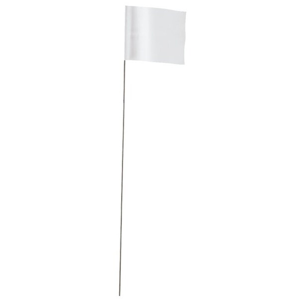Empire 78006 Stake Flag, White, 2-1/2 in W Flag, 3-1/2 in H Flag - 78-006