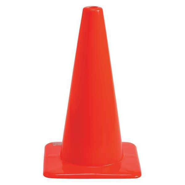 Brady Traffic Cone, Vinyl, Non-Reflective, 18 Height, Orange - 80111