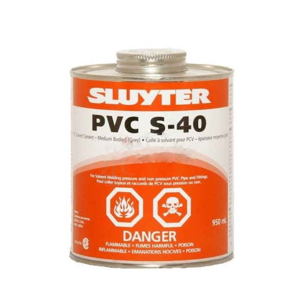 American Imaginations 0.55 lb. Grey PVC Cement with Dauber - AI-38877