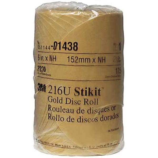 3M PSA Disc Roll, No Hole, 6 In, P220G, PK1050 - 7000119707