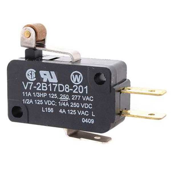 Interruptor de Acción Rápida Miniatura de Honeywell, Palanca, Rodillo, Actuador Corto, SPDT, Calificación de Contacto de 3A @ 240V AC - V7-2B17D8-201
