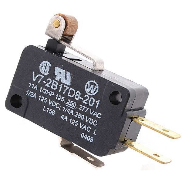 Interruptor de Acción Rápida Miniatura de Honeywell, Palanca, Rodillo, Actuador Corto, SPDT, Calificación de Contacto de 3A @ 240V AC - V7-2B17D8-201