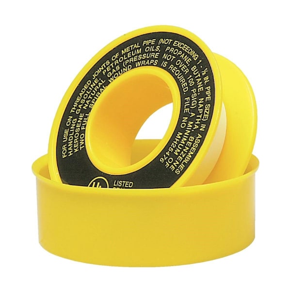 All-Source 1/2 In. x 260 In. Yellow Thread Seal Gas Line Tape - 017064