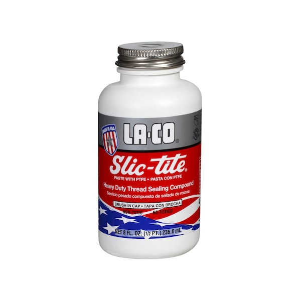 La-Co Thread Sealant with PTFE, White, Paste, 32 fl oz, Brush-Top Can - 42049