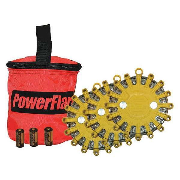 Powerflare LED Road Flare, Orange (Bag), Red (LED), Yellow (Shell), 4 in Length - SP3O-R-Y