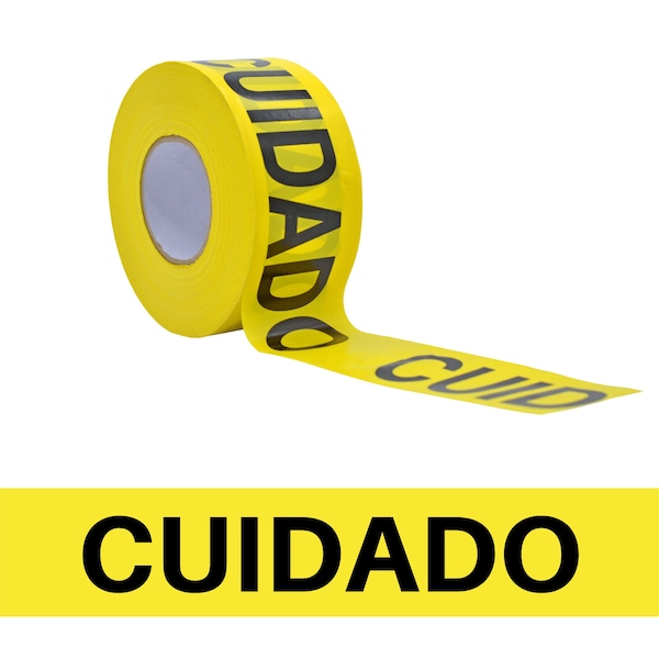 Wod Tape Barricade Tape, Black and Yellow, 3 inch Wide x Polyethylene, 3 mil - WOD BRC-CUIS-03000-8-1000-BY