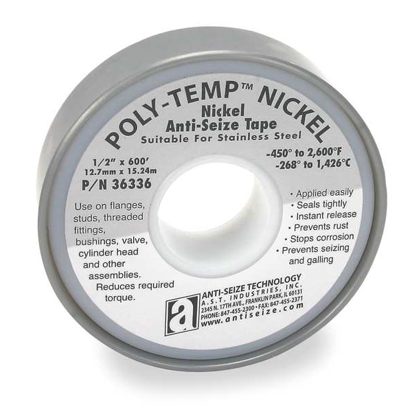 Anti-Seize Technology Antiseize Tape, 1/2 In. W, 600 In. L - 36336