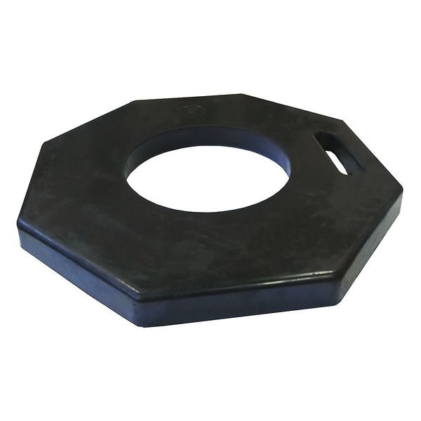 Zoro Select Traffic Cone Base, Rubber, 1 1/2 in Height, 17 1/2 in Length, 16.5 lb, Black - 49AC34