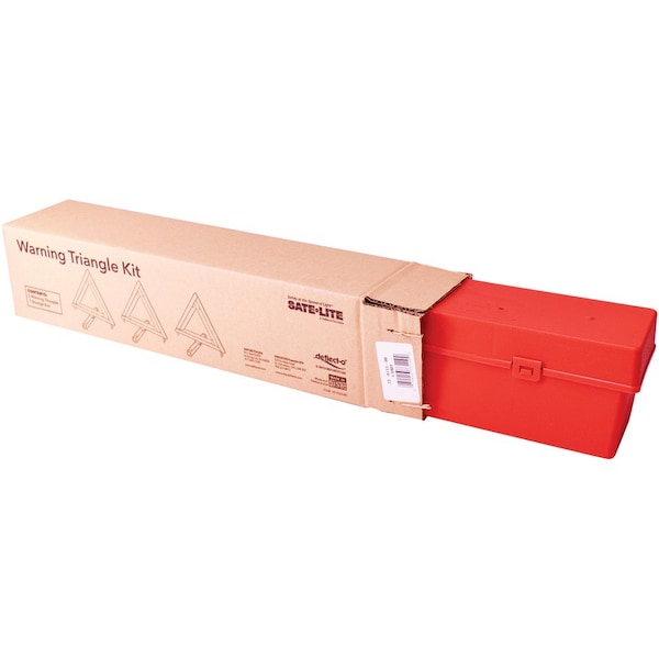 Deflecto Emergency Warning Triangle Kit, w/3 Warnings, Orange/Red - DEF73071100