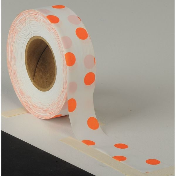 Zoro Select Flagging Tape, No Legend, Fluorescent Orange, 1 3/16 in Wide x 150 ft Length, Vinyl, 3 mil - TXOG-200