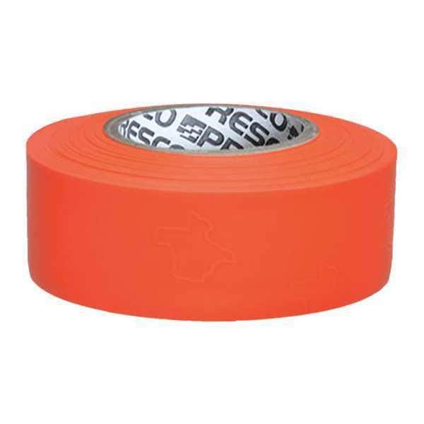 Zoro Select Flagging Tape, No Legend, Fluorescent Orange, 1 3/16 in Wide x 150 ft Length, Vinyl, 3 mil - TXOG-200