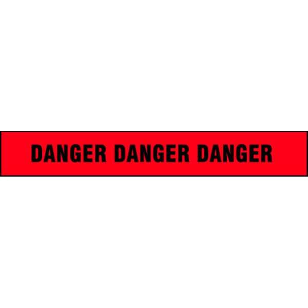 Zoro Select Barricade Tape, Danger Do Not Enter, 3 in Wide x 1000 ft Long, Polyethylene, 1.6 mil Thickness - B3104R21-200