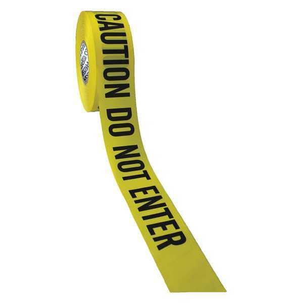 Zoro Select Barricade Tape, Danger Do Not Enter, 3 in Wide x 1000 ft Long, Polyethylene, 1.6 mil Thickness - B3104R21-200