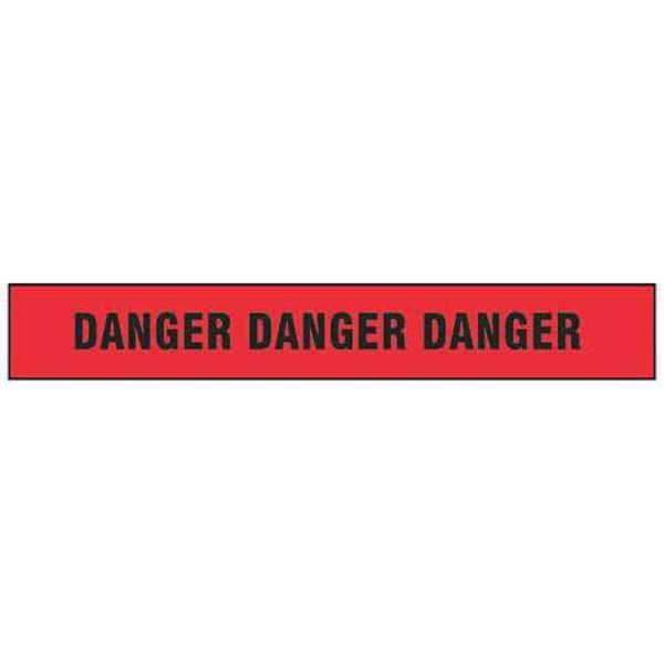 Zoro Select Barricade Tape, Danger Do Not Enter, 3 in Wide x 1000 ft Long, Polyethylene, 1.6 mil Thickness - B3104R21-200