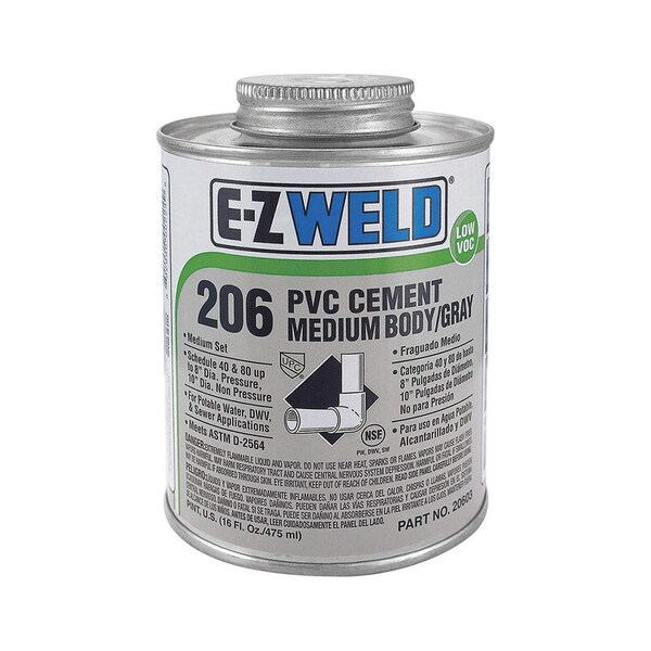 Thrifco Plumbing 8 Oz H.D. PVC Cement Grey - 6622221