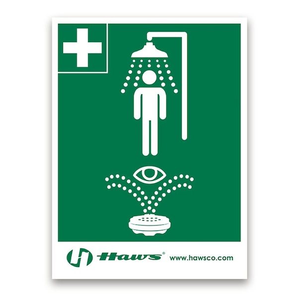 Haws Large Shower/Eyewash Sign - SP178LG