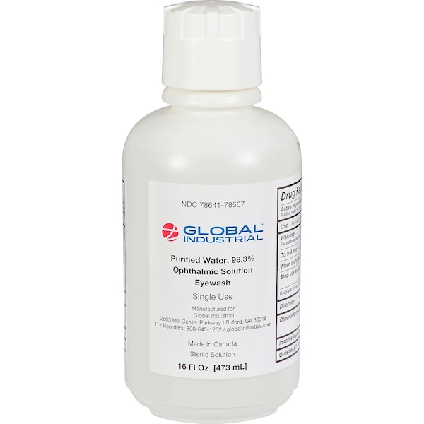 Global Industrial Emergency Eyewash, 16 Oz., 1 Bottle - 708567