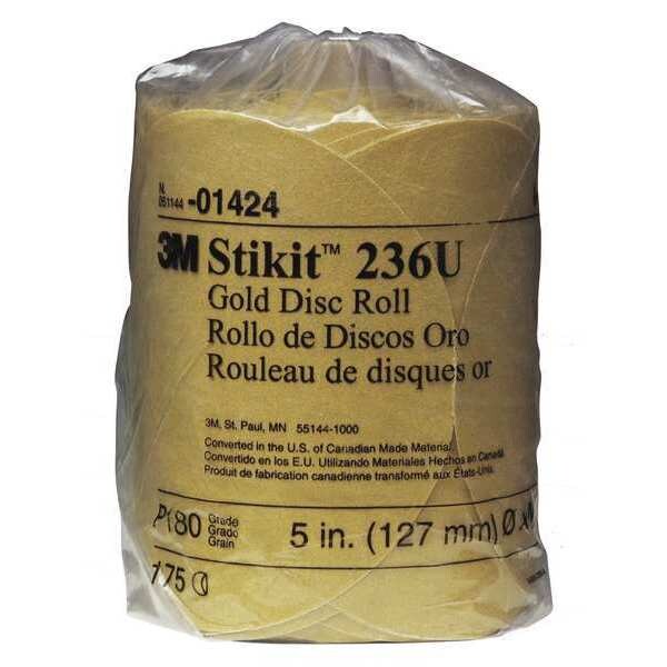 3M Gold Disc, Roll, 6", 180 Grit, PK6 - 01439