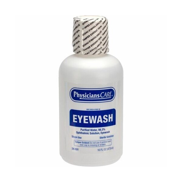 First Aid Only Eyewash, Sterile, Ophthalmic, Nozzle, 16 oz, CL - FAO24101