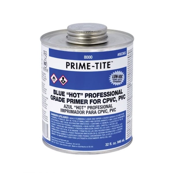 United Elchem PrimeTite Primer, Pro Grade, Series 8000, 32 oz, Translucent Liquid, Blue, Solvent, 540 gL VOC - 8036S